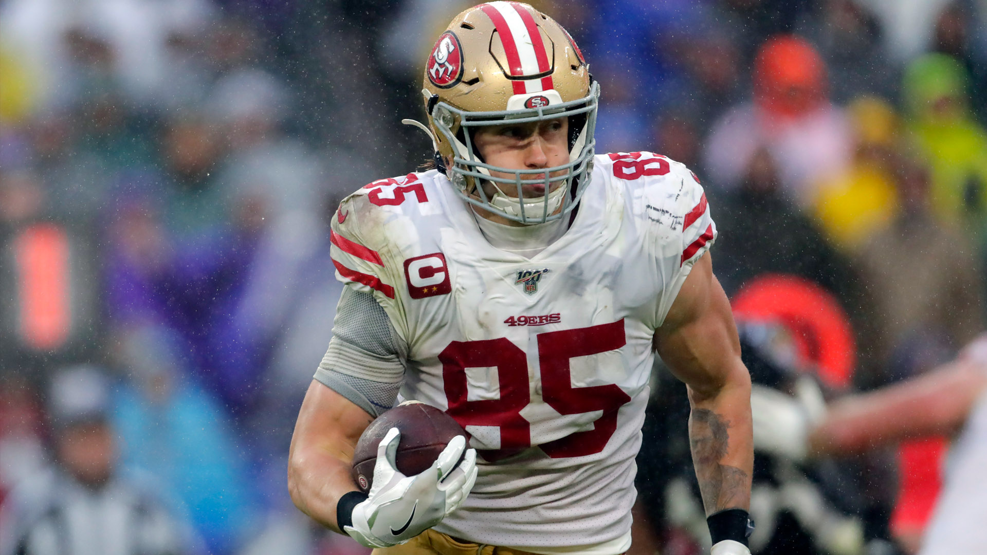 49ers star tight end George Kittle credits father for his toughness